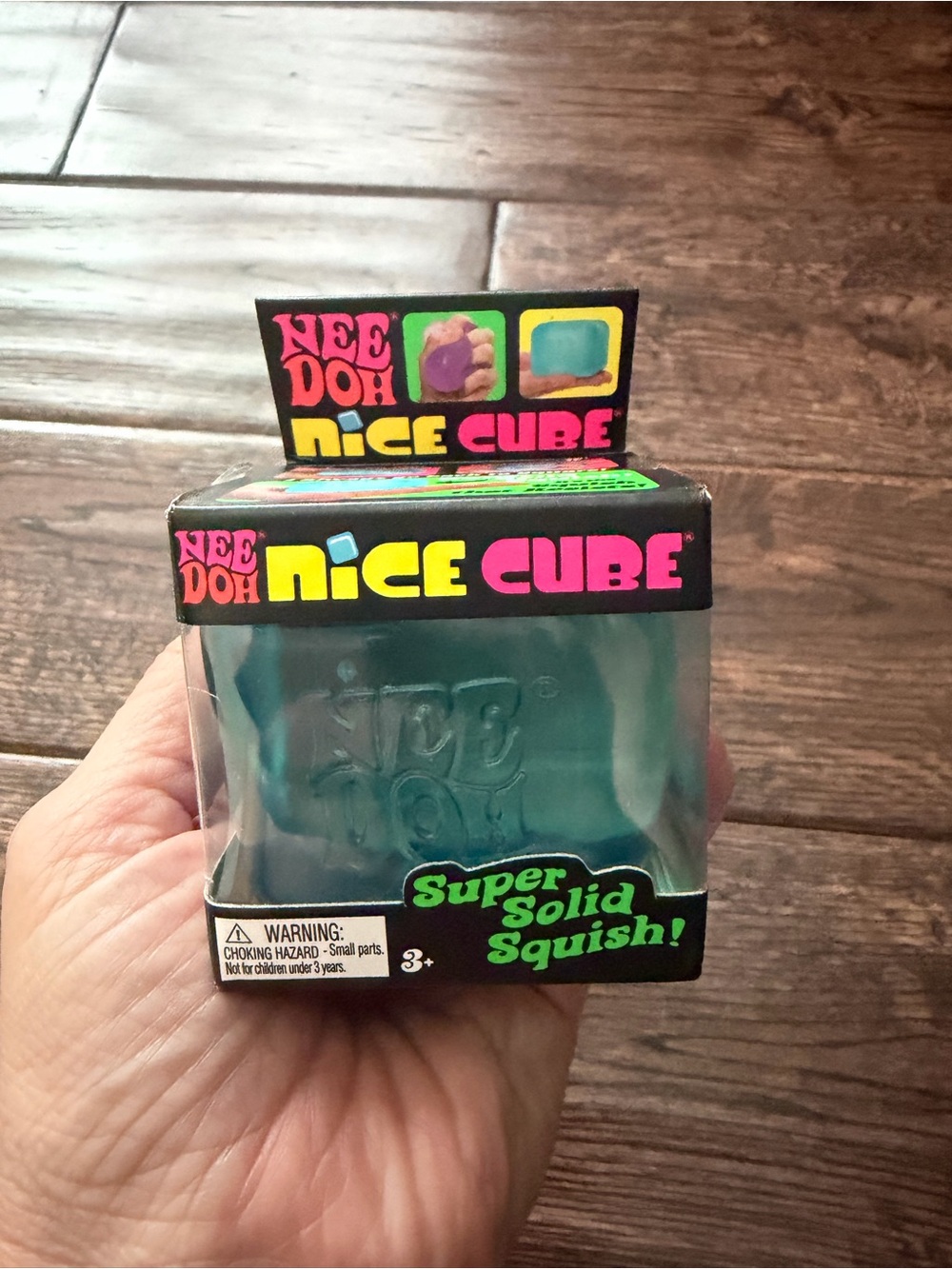 NeeDoh Nice Cube Teal Super Solid Squish Toy
